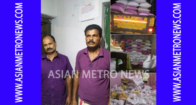 കരിഞ്ചന്തയിൽ വിൽക്കാനായി റേഷനരി കടത്തിയവർ അറസ്റ്റിൽ.