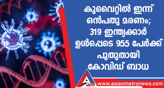 കുവൈറ്റിൽ ഇന്ന് ഒൻപതു മരണം; 319 ഇന്ത്യക്കാർ ഉൾപ്പെടെ 955 പേർക്ക് പുതുതായി കോവിഡ് ബാധ