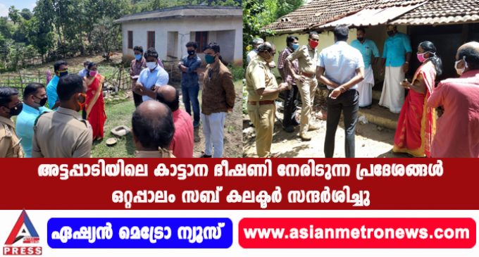 അട്ടപ്പാടിയിലെ കാട്ടാന ഭീഷണി നേരിടുന്ന പ്രദേശങ്ങൾ ഒറ്റപ്പാലം സബ് കലക്ടർ സന്ദർശിച്ചു.