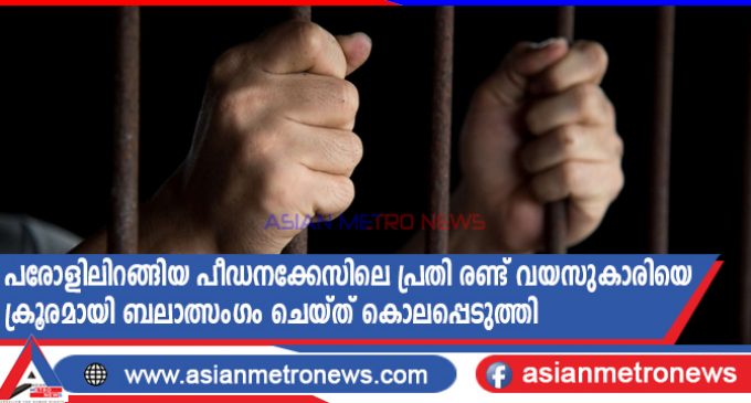 പരോളിലിറങ്ങിയ പീഡനക്കേസിലെ പ്രതി രണ്ട് വയസുകാരിയെ ക്രൂരമായി ബലാത്സംഗം ചെയ്ത് കൊലപ്പെടുത്തി