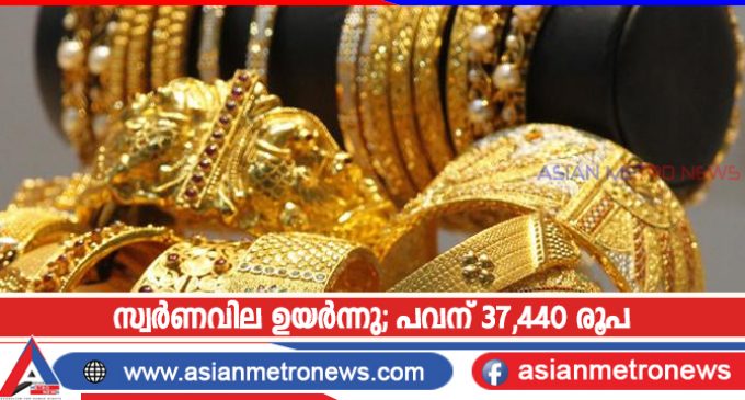 സ്വർണവില ഉയർന്നു; പവന് 37,440 രൂപ