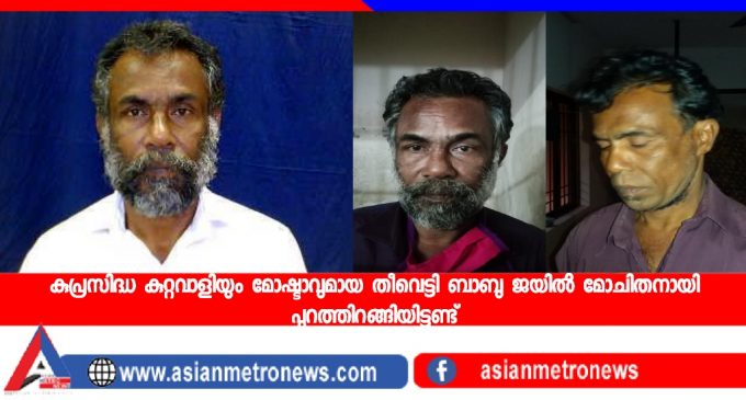 കുപ്രസിദ്ധ കുറ്റവാളിയും മോഷ്ടാവുമായ തീവെട്ടി ബാബു ജയിൽ മോചിതനായി പുറത്തിറങ്ങിയിട്ടുണ്ട്*