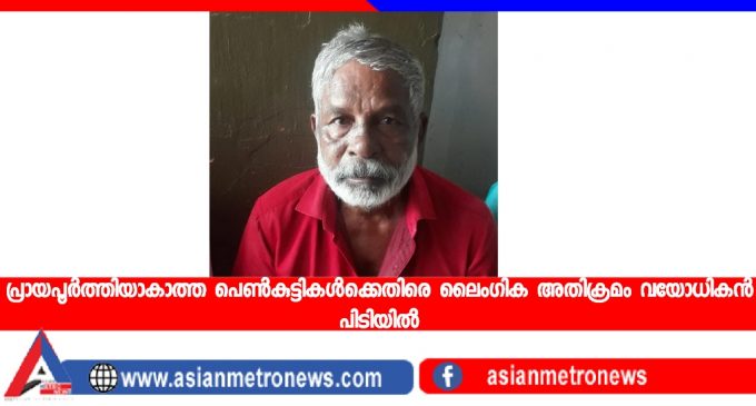 പ്രായപൂർത്തിയാകാത്ത പെൺകുട്ടികൾക്കെതിരെ ലൈംഗിക അതിക്രമം വയോധികൻ പിടിയിൽ