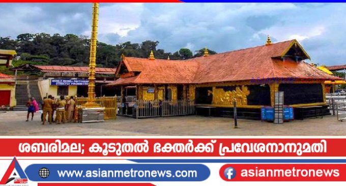 ശബരിമല; കൂടുതൽ ഭക്തർക്ക് പ്രവേശനാനുമതി