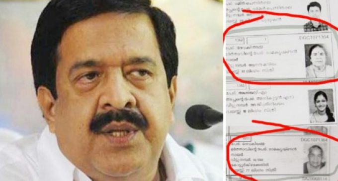 രമേശ് ചെന്നിത്തലയുടെ അമ്മയ്ക്കും ഇരട്ടവോട്ട്; അധികൃതരുടെ വീഴ്ച്ചയെന്ന് പ്രതിപക്ഷ നേതാവ്