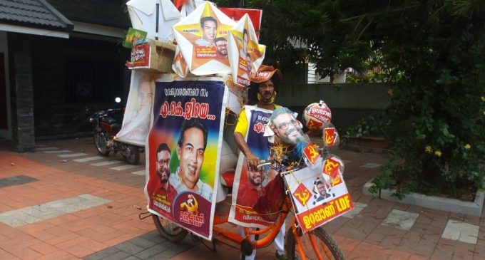 എംബി രാജേഷിന് വോട്ട് തേടി പയ്യന്നൂരിൽ നിന്ന് തൃത്താലയിലെത്തി സൈക്കിൾ പര്യടനം