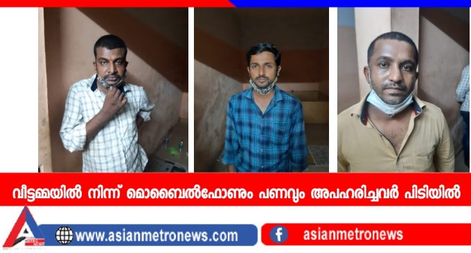 വീട്ടമ്മയിൽ നിന്ന് മൊബൈൽഫോണും പണവും അപഹരിച്ചവർ പിടിയിൽ