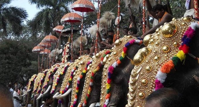 ആരവങ്ങളില്ലാതെ തൃശൂർ പൂരം; കാണികളില്ലാതെ കോവിഡ് മാനദണ്ഡപ്രകാരം പൂരം