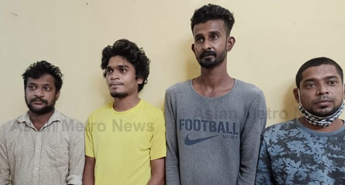 കഞ്ചാവ് കൈവശം വച്ചതിന് നാല് യുവാക്കൾ അറസ്റ്റിൽ.