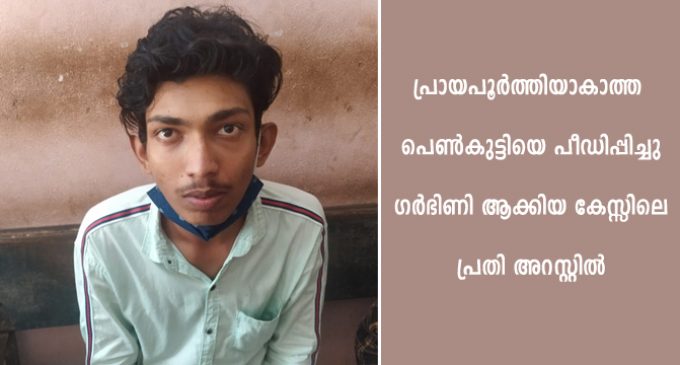 പ്രായപൂർത്തിയാകാത്ത പെൺകുട്ടിയെ പീഡിപ്പിച്ചു ഗർഭിണി ആക്കിയ കേസ്സിലെ പ്രതി അറസ്റ്റിൽ