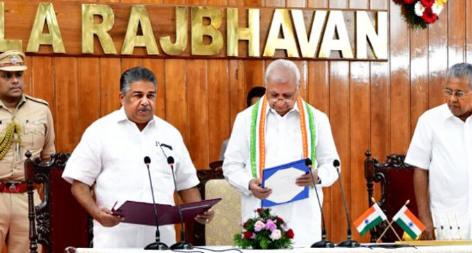 സജി ചെറിയാൻ സത്യപ്രതിജ്ഞ ചെയ്ത് മന്ത്രിയായി അധികാരമേറ്റു